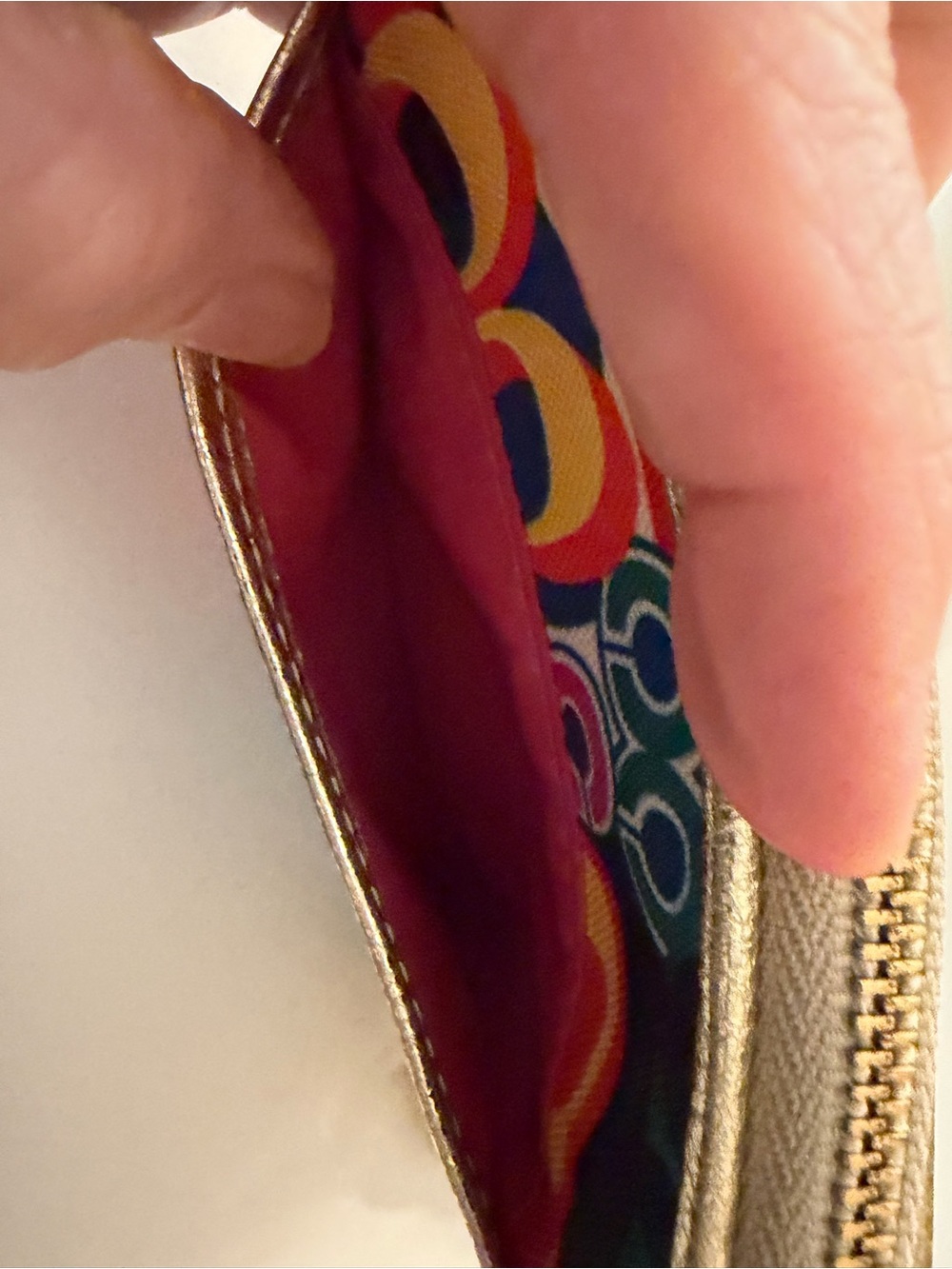 Coach Poppy Multicolor Pop Art Signature Wristlet with Gold Plaque - Picture 5 of 7